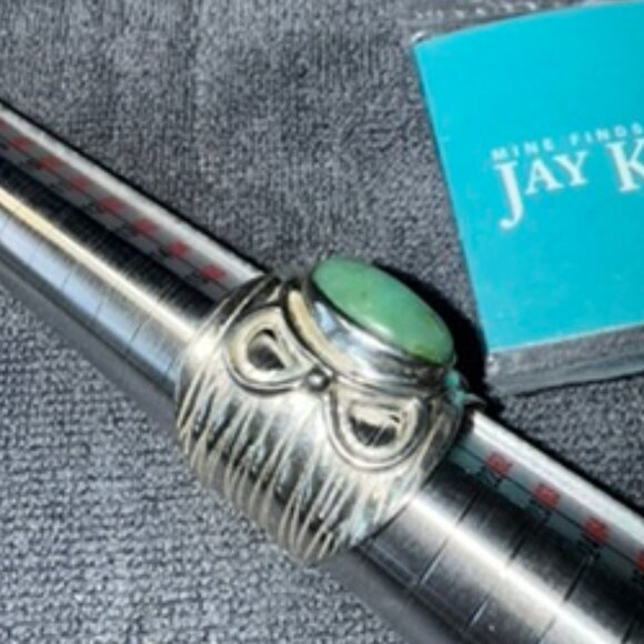 Vintage Jay King Desert Rose Trading (DRT) Turquoise Sterling Silver Ring Size 9 - Picture 4 of 4